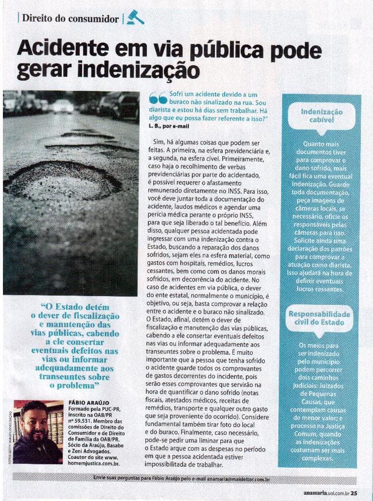 Coluna da ABZ na revista Ana Maria
