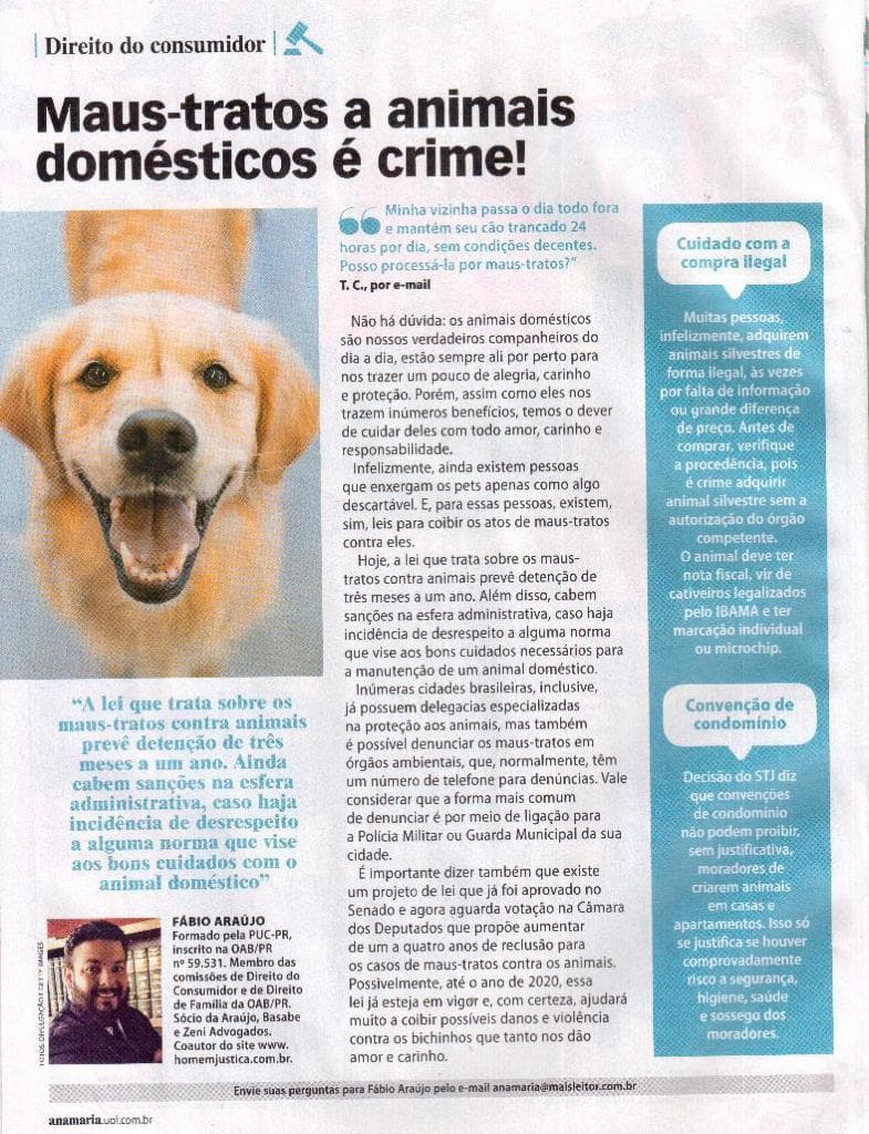 Coluna da ABZ na revista Ana Maria