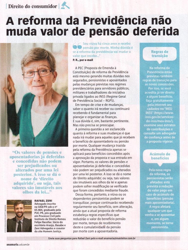 Coluna da ABZ na revista Ana Maria