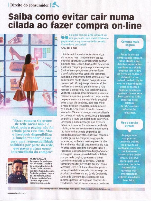 Coluna da ABZ na revista Ana Maria
