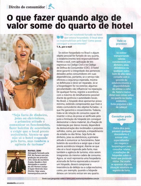Coluna da ABZ na revista Ana Maria