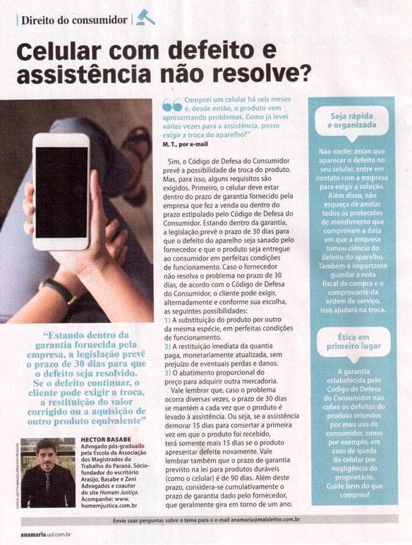 Coluna da ABZ na revista Ana Maria