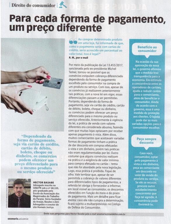 Coluna da ABZ na revista Ana Maria